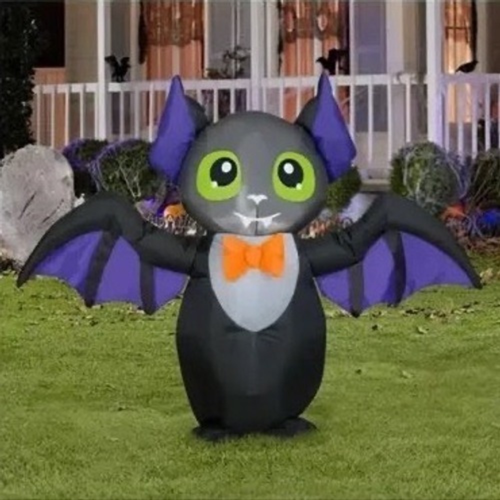 Airblown Halloween Inflatable Bat with Vampire Suit 48 Inch Yard Decor Black